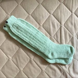 VS teal mint cozy fuzzy long knee length winter socks